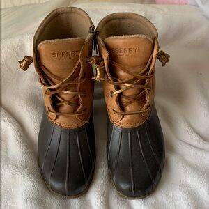 Sperry Brown and Black Duck Boots